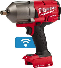 Milwaukee Tool - 1/2" Drive 18 Volt Pistol Grip Cordless Impact Wrench & Ratchet - 1,750 RPM, 0 to 2,100 BPM, 1,400 Ft/Lb Torque, Lithium-Ion Batteries Not Included - Industrial Tool & Supply