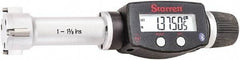 Starrett - 1" to 1-3/8", IP67, Carbide Face Electronic Inside Micrometer - 0.00005" Resolution, 0.00015" Accuracy, 2-5/8" Gage Depth - Industrial Tool & Supply