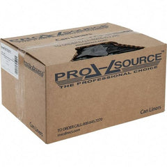 PRO-SOURCE - 1 mil Thick, Heavy-Duty Trash Bags - Linear Low-Density Polyethylene (LLDPE), Flat Pack Dispenser, 15" Wide x 23" High, Black - Industrial Tool & Supply