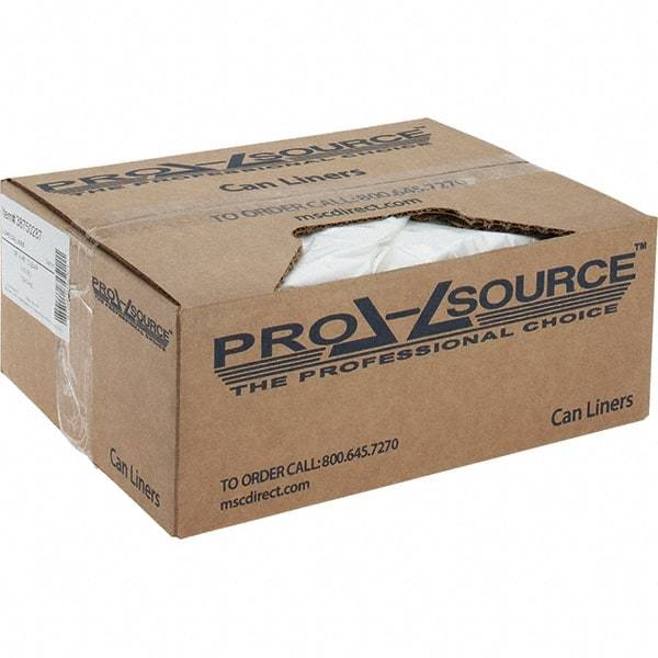 PRO-SOURCE - 2 mil Thick, Heavy-Duty Trash Bags - Linear Low-Density Polyethylene (LLDPE), Flat Pack Dispenser, 38" Wide x 48" High, Clear - Industrial Tool & Supply