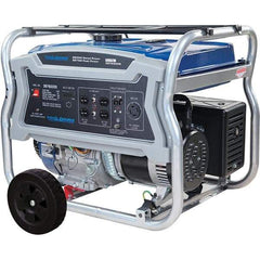 PRO-SOURCE - 6 hr Full Load Time, 5.5 kW, Pull Start, Gasoline Portable Power Generator - 6.6 Gal Tank, 31-1/2" Long x 21.9" Wide x 23.2" Deep, 420 cc Engine - Industrial Tool & Supply