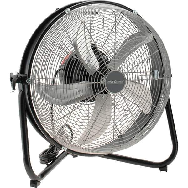 PRO-SOURCE - 18" Blade, 5/64 hp, 1,550, 2,000 & 2,680 CFM, Oscillating Industrial Circulation Fan - Floor Stand, 120 Volts, 3 Speed - Industrial Tool & Supply