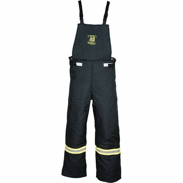 Oberon - Size L, Black, Zippered with Flap, Arc Flash Bib Overall - 42" Chest, Aramid - Industrial Tool & Supply
