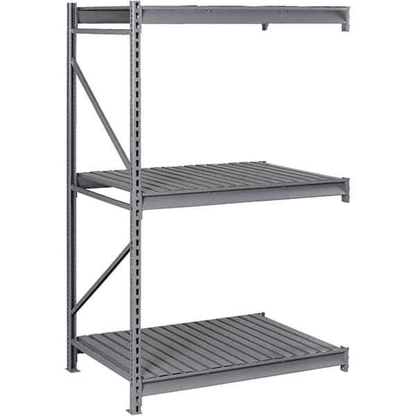 Tennsco - 3 Shelf Add-On Steel Corrugated Deck Open Steel Shelving - 96" Wide x 84" High x 48" Deep, Medium Gray - Industrial Tool & Supply
