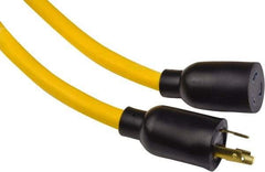 Southwire - 50', 12/3 Gauge/Conductors, Yellow Industrial Extension Cord - 3 Receptacles, 20 Amps, 125 VAC, UL SJTW, NEMA 5-15P - Industrial Tool & Supply