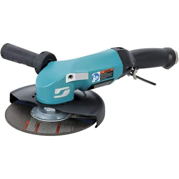 Dynabrade - 7" Wheel Diam, 8,500 RPM, Pneumatic Angle & Disc Grinder - 5/8-11 Spindle, 115 CFM, Adjustable Exhaust - Industrial Tool & Supply