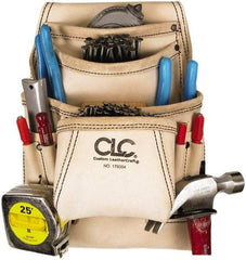 CLC - General Purpose Holster with 10 Pockets - Leather, Natural (Color) - Industrial Tool & Supply