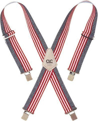CLC - Suspenders - Elastic, Red, Blue & White - Industrial Tool & Supply