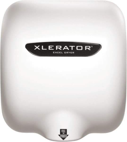 Excel Dryer - 1450 Watt White Finish Electric Hand Dryer - 110/120 Volts, 12.2 Amps, 11-3/4" Wide x 12-11/16" High x 6-11/16" Deep - Industrial Tool & Supply