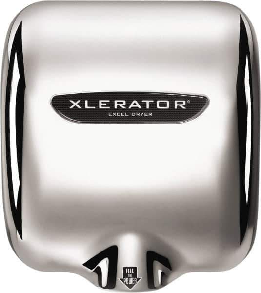 Excel Dryer - 1490 Watt Silver Finish Electric Hand Dryer - 208/277 Volts, 6.2 Amps, 11-3/4" Wide x 12-11/16" High x 6-11/16" Deep - Industrial Tool & Supply