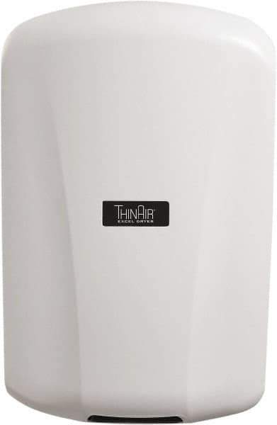 Excel Dryer - 915 Watt White Finish Electric Hand Dryer - 110/120 Volts, 7.7 Amps, 9-5/32" Wide x 13-15/16" High x 4" Deep - Industrial Tool & Supply