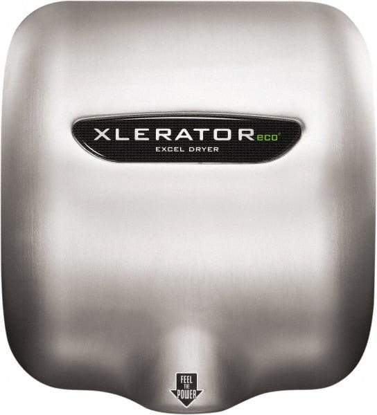 Excel Dryer - 530 Watt Silver Finish Electric Hand Dryer - 110/120 Volts, 4.5 Amps, 11-3/4" Wide x 12-11/16" High x 6-11/16" Deep - Industrial Tool & Supply