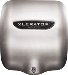 Excel Dryer - 1490 Watt Silver Finish Electric Hand Dryer - 208/277 Volts, 6.2 Amps, 11-3/4" Wide x 12-11/16" High x 6-11/16" Deep - Industrial Tool & Supply