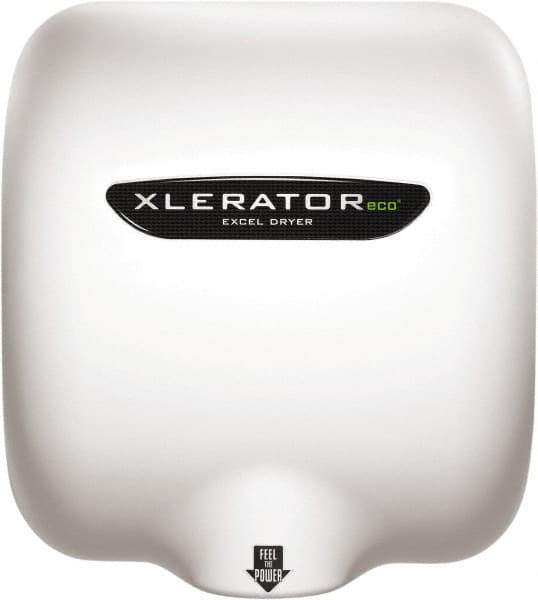 Excel Dryer - 530 Watt White Finish Electric Hand Dryer - 110/120 Volts, 4.5 Amps, 11-3/4" Wide x 12-11/16" High x 6-11/16" Deep - Industrial Tool & Supply