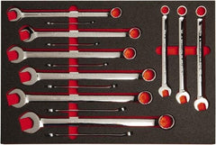 Proto - 15 Piece, 5/16" to 1-1/4", 12 Point Spline Combination Wrench Set - Inch Measurement Standard, Full Polish Finish, Comes in Roll Pouch - Industrial Tool & Supply