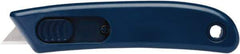 Martor USA - Retractable Utility Knife - Black & Blue Poly-Steel Handle, 1 Blade Included - Industrial Tool & Supply