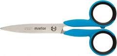 Martor USA - 2.2" LOC, 5.27" OAL Stainless Steel Blunt-Point Scissors - Ambidextrous, Fiberglass Straight Handle, For Fabrics, Paper, Heavy Weight Paper - Industrial Tool & Supply