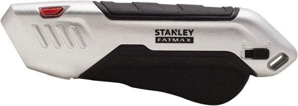 Stanley - Retractable Safety Utility Knife - 2.175" Steel Blade, Silver & Black Ergonomic Non-slip Grips Handle, 1 Blade Included - Industrial Tool & Supply