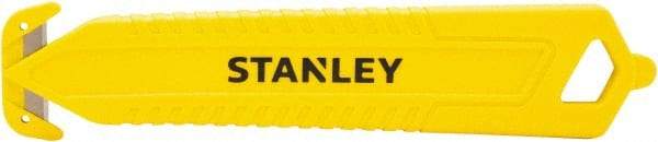 Stanley - Recessed/Concealed Fixed Blade Safety Cutter - 0.2145" Steel Blade, Yellow & Black Plastic Handle, 1 Blade Included - Industrial Tool & Supply