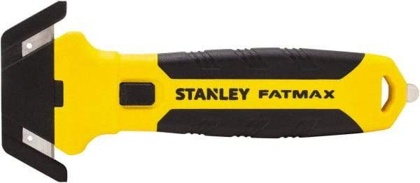 Stanley - Recessed/Concealed Fixed Blade Safety Cutter - 0.2165" Steel Blade, Yellow & Black Bi-Material Handle, 1 Blade Included - Industrial Tool & Supply