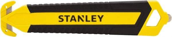 Stanley - Recessed/Concealed Fixed Blade Safety Cutter - 0.2145" Steel Blade, Yellow & Black Bi-Material Handle, 1 Blade Included - Industrial Tool & Supply