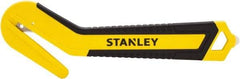 Stanley - Recessed/Concealed Fixed Blade Safety Cutter - 0.394" Steel Blade, Yellow & Black Bi-Material Handle, 1 Blade Included - Industrial Tool & Supply