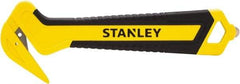 Stanley - Recessed/Concealed Fixed Blade Safety Cutter - 0.372" Steel Blade, Yellow & Black Bi-Material Handle, 1 Blade Included - Industrial Tool & Supply