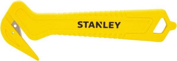 Stanley - Recessed/Concealed Fixed Blade Safety Cutter - 0.372" Steel Blade, Yellow & Black Plastic Handle, 1 Blade Included - Industrial Tool & Supply