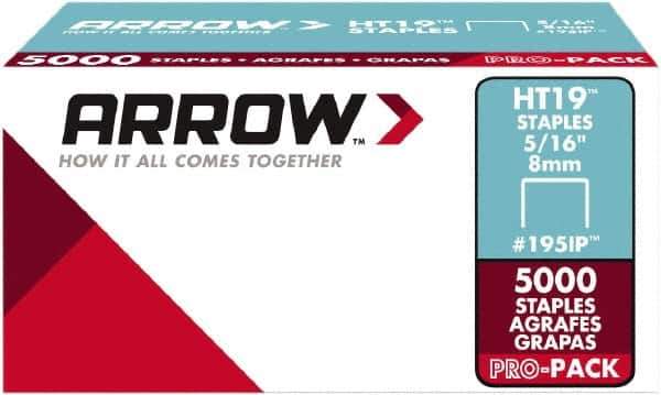 Arrow - 3/8" Wide High Carbon Steel Light-Duty Staples - 5/16" Leg Length - Industrial Tool & Supply