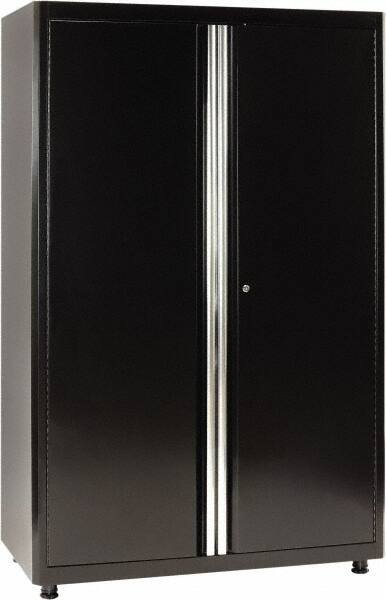 Sandusky Lee - 4 Shelf Locking Storage Cabinet - Steel, 46" Wide x 24" Deep x 72" High, Black - Industrial Tool & Supply