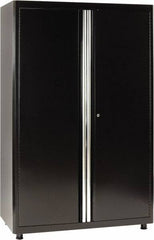 Sandusky Lee - 4 Shelf Locking Storage Cabinet - Steel, 46" Wide x 24" Deep x 72" High, Black - Industrial Tool & Supply