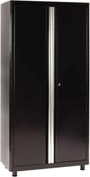 Sandusky Lee - 4 Shelf Locking Storage Cabinet - Steel, 36" Wide x 18" Deep x 72" High, Black - Industrial Tool & Supply