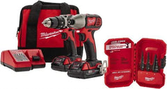 Milwaukee Tool - 18 Volt Cordless Tool Combination Kit - Includes Compact Drill/Driver & Impact Driver, Lithium-Ion Battery Included - Industrial Tool & Supply