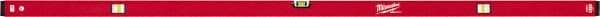 Milwaukee Tool - 72" Long 3 Vial Box Beam Level - Aluminum, Red, 1 Level & 2 Plumb Vials - Industrial Tool & Supply