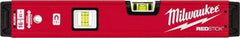 Milwaukee Tool - Magnetic 16" Long 2 Vial Box Beam Level - Aluminum, Red, 1 Level & 1 Plumb Vials - Industrial Tool & Supply