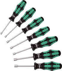 Wera - 7 Piece, 5 to 13mm Nut Driver Set - Hollow Shaft, Ergonomic Handle - Industrial Tool & Supply