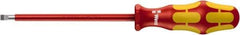 Wera - 4mm Blade Width, 9-3/4" OAL Slotted Screwdriver - 150mm Blade Length, Round Shank, Acetate with Rubber Grip Handle - Industrial Tool & Supply