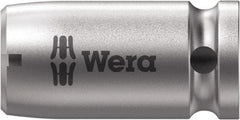 Wera - 1/4 Socket Drive to 1/4 Hex Female Square-Drive to Hex Bit Adapter - 1" OAL - Industrial Tool & Supply