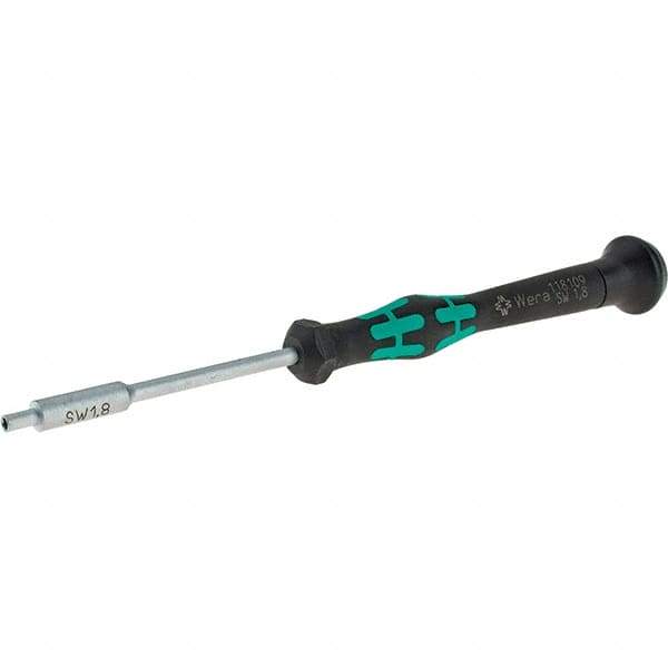 Wera - 1.8mm Solid Shaft Precision Nutdriver - Cushion Grip Handle, 6-1/4" OAL - Industrial Tool & Supply