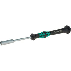 Wera - 5mm Solid Shaft Precision Nutdriver - Cushion Grip Handle, 6-1/4" OAL - Industrial Tool & Supply