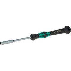 Wera - 4mm Solid Shaft Precision Nutdriver - Cushion Grip Handle, 6-1/4" OAL - Industrial Tool & Supply