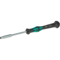 Wera - 3.2mm Solid Shaft Precision Nutdriver - Cushion Grip Handle, 6-1/4" OAL - Industrial Tool & Supply