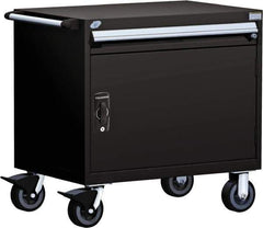 Rousseau Metal - 4 Drawer Steel Tool Roller Cabinet - 30" Wide x 35-1/8" High x 21" Deep, Ball Bearing Drawer Slides, Black - Industrial Tool & Supply