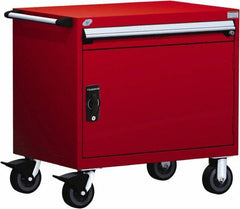 Rousseau Metal - 1 Drawer Steel Tool Roller Cabinet - 30" Wide x 35-1/8" High x 27" Deep, Ball Bearing Drawer Slides, Red - Industrial Tool & Supply