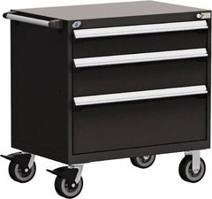 Rousseau Metal - 5 Drawer Steel Tool Roller Cabinet - 36" Wide x 37-1/2" High x 18" Deep, Ball Bearing Drawer Slides, Black - Industrial Tool & Supply