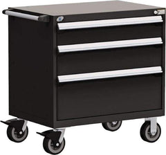 Rousseau Metal - 5 Drawer Steel Tool Roller Cabinet - 30" Wide x 37-1/2" High x 21" Deep, Ball Bearing Drawer Slides, Black - Industrial Tool & Supply