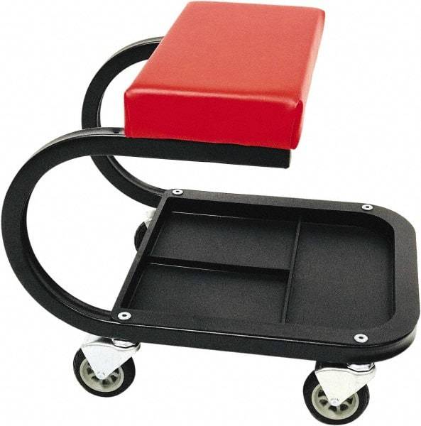 Whiteside - 440 Lb Capacity, 4 Wheel Creeper Seat with Tray - Steel, 15-1/2" Long x 19" High x 14" Wide - Industrial Tool & Supply