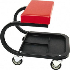 Whiteside - 440 Lb Capacity, 4 Wheel Creeper Seat with Tray - Steel, 15-1/2" Long x 19" High x 14" Wide - Industrial Tool & Supply