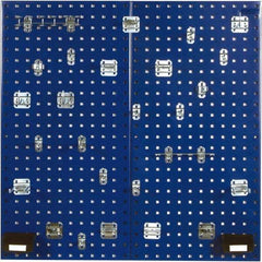 Triton - 18" Wide x 36" High Peg Board Kit - 2 Panels, 28 Hooks, Steel with Epoxy Coating, Blue - Industrial Tool & Supply