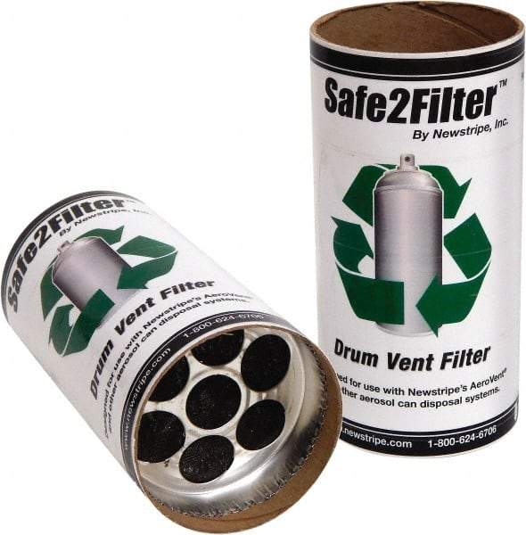 Made in USA - Trash Compactor/Crusher Filter Replacement - 4" Wide x 8" Long x 8" High, For 10004841 Single Carbon Filter Assemblies, 10004840 Aerovent Can Disposal Systems - Industrial Tool & Supply